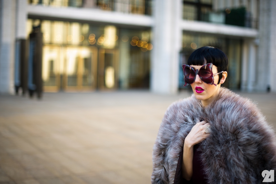 Michelle Harper wearing Oliver Goldsmith Butterfly sunnies