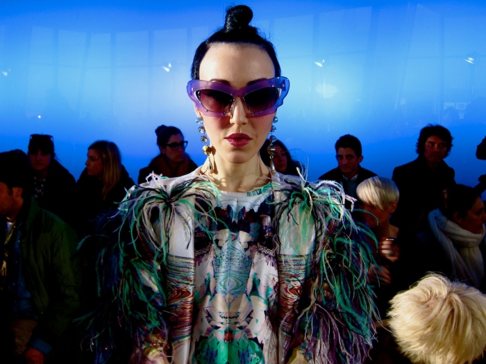 Michelle harper wearing Linda Farrow x Prabal Gurung