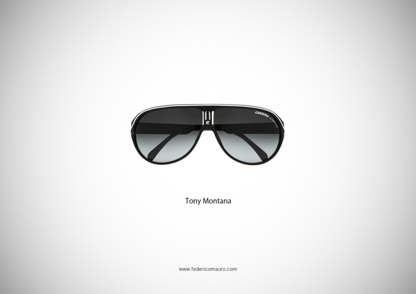 Lunettes De Soleil Scarface Tony Montana - Dégradé Noir/blanc, Protection UV100%, Taille Unique Adulte