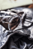 Leather side shields on Moncler Lunettes MC1106