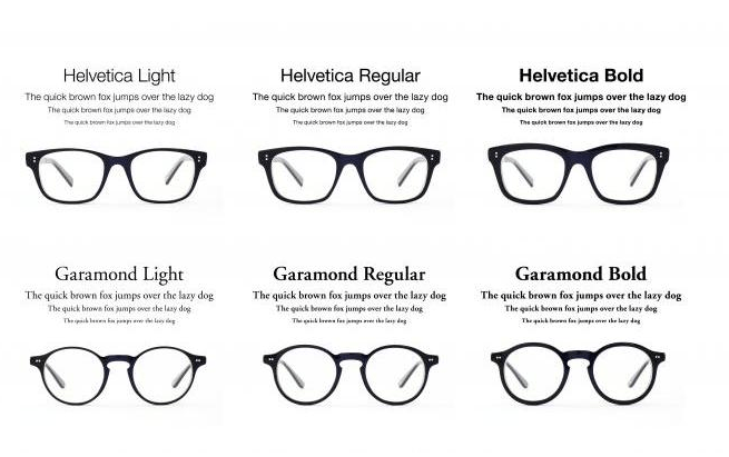 Type Glasses Typography Bold Regular Light Helvetica Garamond